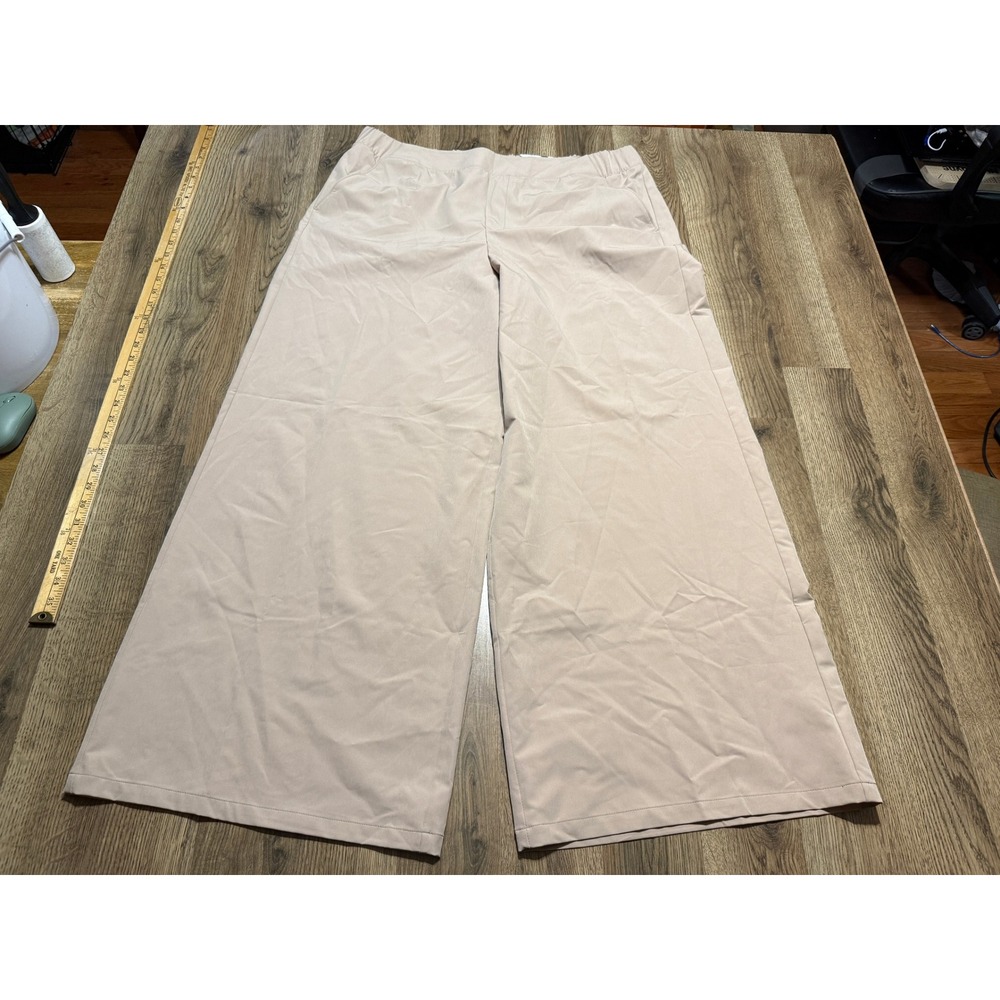 Tek Gear Wide Leg Pants Women XXL Beige Adult High-Rise Athleisure Excellent